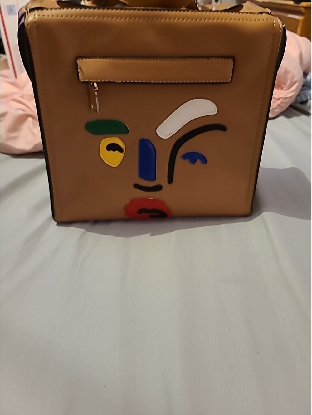Brown square face bag